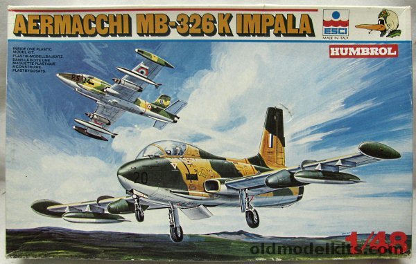 ESCI 1/48 Aermacchi MB-326K Impala - Or MB-326KC Version - Italian 1st Prototype from Farnborough 1975 / South African Air Force 4th Squadron, 4060 plastic model kit